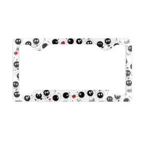 White Soot Sprite License Plate Frame, Studio Ghibli Inspired Auto Decor