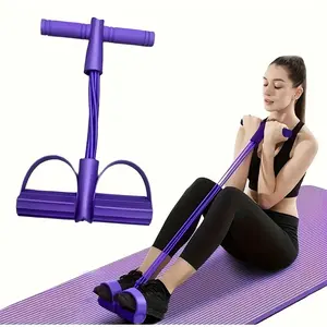 Newly upgraded 10-tube detachable yoga resistance bands, portable fitness sit-up elastic pull ropes, multi-functional slimming foot pedal pull trainers, Workout bands, perfect for resistance training at home, office, or gym, target arms, Stretching Gear