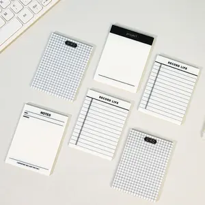 4pcs New Printed Post-It Notes Planner Set, Grid Sticky Notes & Semi-Transparent Waterproof Stickers, Daily Messages, Writing, Tracing, Reminders, Organization, Grid Notepad