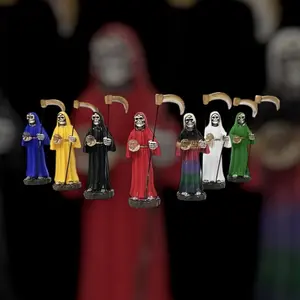 Santa Muerte Cartoon Decoration - Angel of D Statue Vinyl Resin Ornament Religious Protection Holy Grail