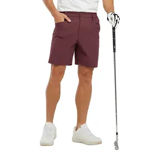 GOPUNE Men's Lightweight Golf Shorts Dress Shorts Casual Work Flat Front Shorts 7" Stretch WaterResistant  Work Chino Shorts #fathersdaygift