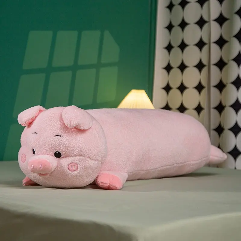 Pig Long Pillow Plush Toy, Soft Fluffy Animal, Perfect Room Decoration, Birthday Gift, Children Holiday Present, Stuffed Animal Gift, Soft Cuddly Gift, Soft Huggable