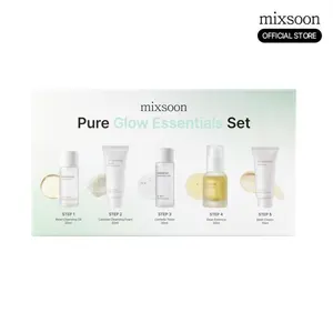 [mixsoon Official] Pure Glow Travel Set | Bean + Centella + Fermented Ingredients | Mini Skincare Set with Bean Cleansing Oil, Centella Foam, Toner, Bean Essence & Bean Cream | Giftable Skincare Set