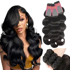 [202224 only 99] Body Wave 100% Human Hair Bundles, 15A Unprocessed Brazilian Virgin Hair,for Black Women Body Wave Hairstyle, Thick Quick Weave Extensions, 1-3 Bundles, 14-30 In, Natural Color, Soft Shed-Free Pieces