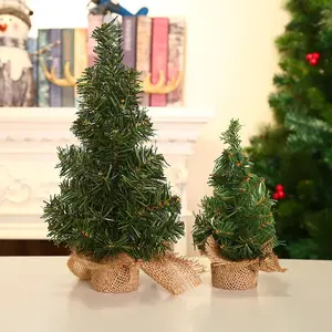 Mini Christmas Tree with Cloth Base, 20cm & 30cm Sizes, Perfect for Mall Holiday Desktop Decoration, Festive Home Decor