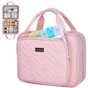Travel Pill Bottle Organizer,Medicine Organizer and Storage,Home Medication Bag, Cases ,Carrier for Pills,Vitamin,Fish Oil,Supplements for Women and Men