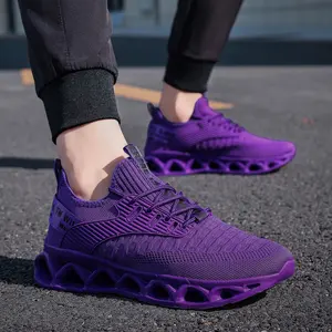 Solid color purple sole hollow twist platform casual shoes, women's men's sports shoes fashion walking shoes, sports shoes air cushion running shoes, women's non-slip breathable tennis shoes, mesh air cushion men's sports shoes gym exercise sports shoeses