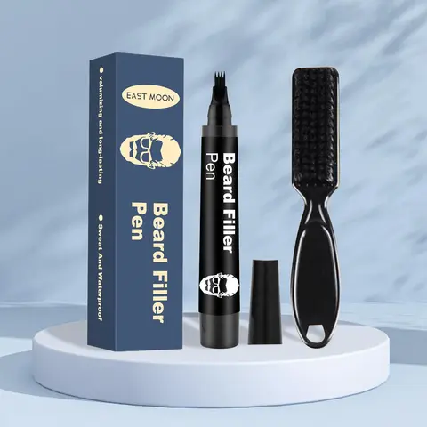 4 Tip Design Beard Filler Makeup Pen with Brush, 1 Set Removable Beard Makeup Pen with Styling Brush, Beauty & Personal Care Tool for Men, Beard Care Accessories