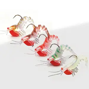 Tolure 3PCS Bionic Multi-Joint 10cm/18g Jumping Shrimp Lure Glow In The Dark Realistic Soft Bait for Freshwater & Saltwater Artificial Bait Fishing Lures Fishing Stuff Bait Lures outdoorfun