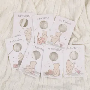 Disney Classic Winnie the Pooh Ivory, Tan, and Sage Nursery Baby Closet Dividers - Set of 7 Newborn to 24 Months