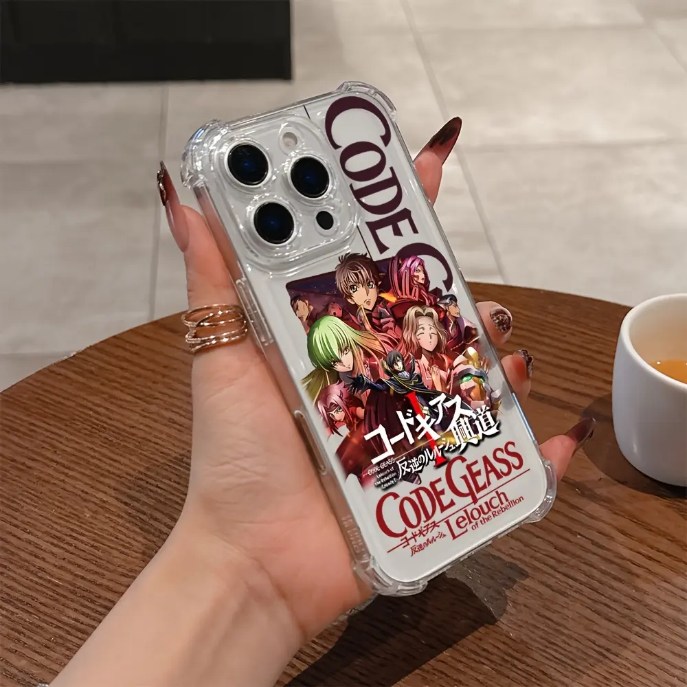 Code Geass Rebel Lelouch Smartphone Case - Shockproof Transparent Soft Back Cover for iPhone 16,15,14,13,12,11 Pro Max,X,XR,XS Max,8,7 Plus - Handheld Cellphone Protection for Compatible Devices
