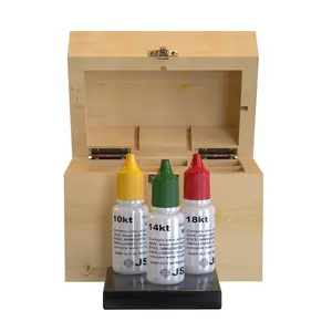 JSP 10k 14k 18K Gold Acid Test Kit with Storage Box for Precious Metals Testing 5-slot Design Fits 4 Bottles & 2 Stones Ideal for Travel & Estate Sales