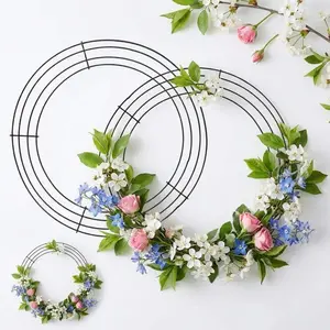 ARIFARO 12-Pack 8-Inch Metal Garden Accessories Wreath Frames Green Iron Hoops for Spring Garden Decor DIY Home Decoration Sturdy Wire Frames for Crafts and Festivals