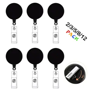 Retractable Badge Reel, 2/3/5/8/12pcs ID Badge Holder Reel with 360° Swivel Alligator Clip, Blank Name Badge Reel for Teacher Doctor Nurse, Retractable Badge Holders, Badge Reels Retractable