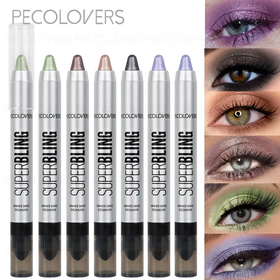 6PCS/set Brightening High Light Eyeshadow  Stick,Shimmery & Metallic Shine Eyeshadow Pencil,WIth Brush