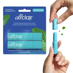 Allclair Herbal Inhaler (2-Pack) - All-Natural Therapeutic Remedy for Motion Sickness, Morning Sickness, Stress, and Queasiness - Fast Acting Relief, Drug-Free Treatment, Non-Drowsy & Portable Travel Essential