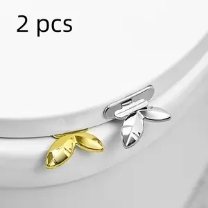 2-Pack Toilet Seat Handle, Self-Adhesive Leaf Design, Easy Installation, Multi-Purpose Grip, Fits Toilet Lid/drawer/cabinet, Bathroom Home Accessories, Bathroom Accessory