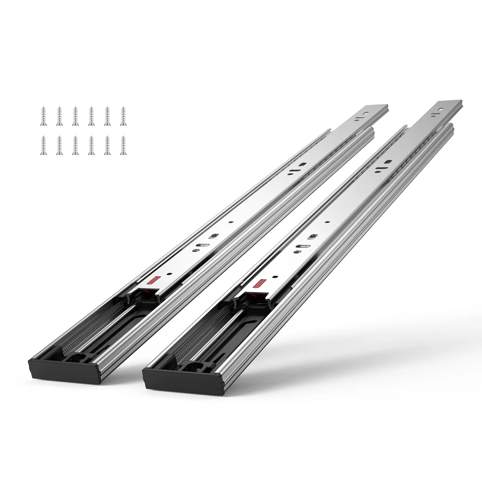 【Summerfinds】VEVOR 10 Pairs 14-in Hardware Drawer Slides - Side-Mount 3-Stage Full Extension Galvanized Steel Rails, Heavy-Duty Ball Bearing Soft-Close Noiseless Glides, 100 Lbs Load Capacity Universal Size Home Furniture Hardware