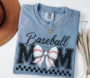 Comfort Colors Baseball Mama T-Shirt, Retro Varsity Sports Mom Tee