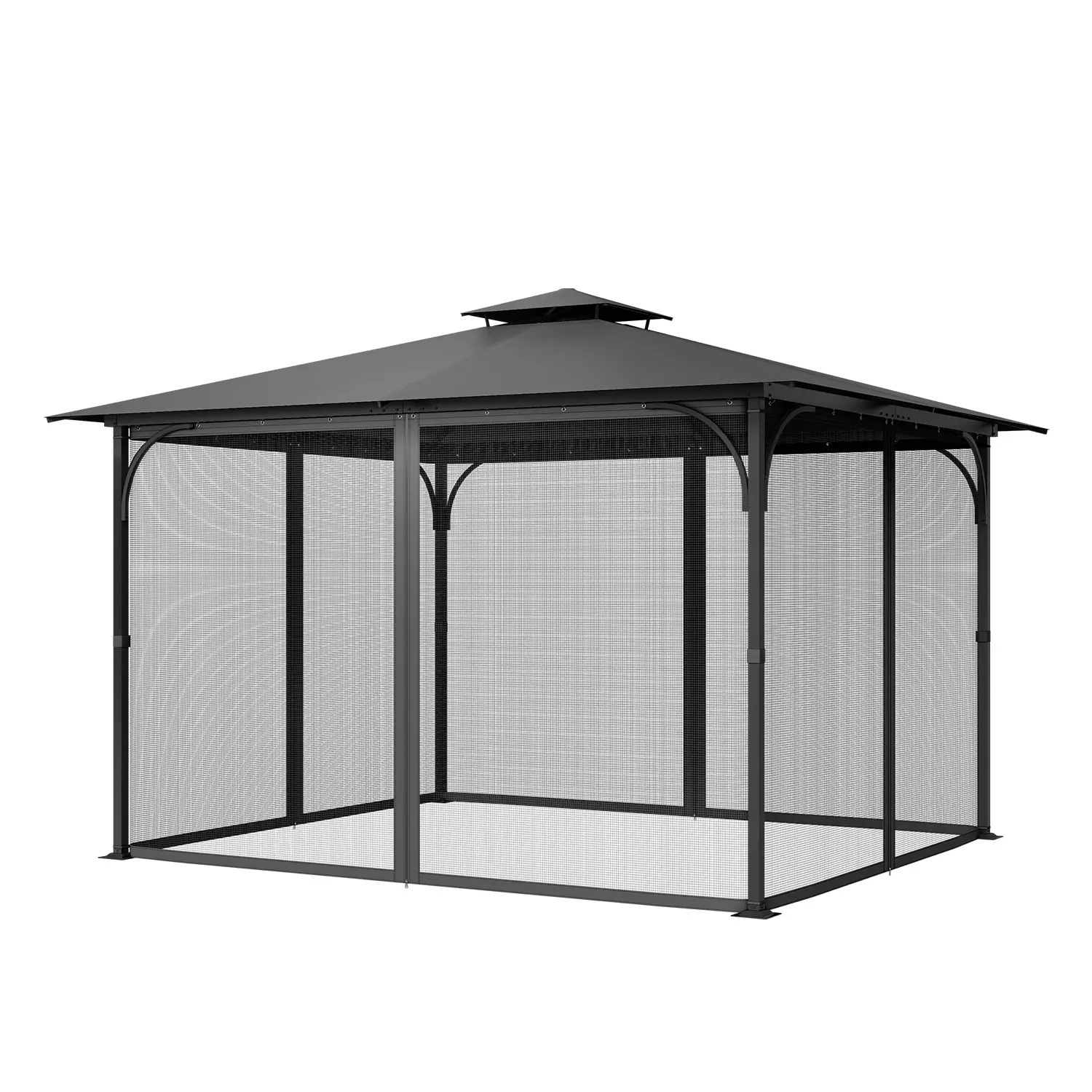 VEVOR Gazebo Netting Replacement, Fit Most 10 x 13 x 6.8 FT Gazebo Curtain, Outdoor Garden Net, 4-Panel Sidewall Mesh Net, Patio Midge Netting with Double Zipper, Canopy Screen (Netting Only)