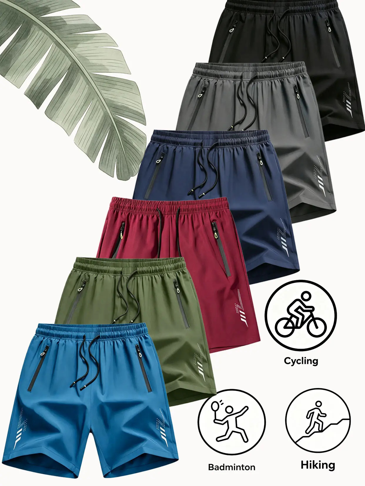 Men's Athletic Sports Shorts - Breathable Quick-Dry Technical Tennis-Themed Summer Bottoms with Pockets, for Gym & Tennis Use, Sporty Design