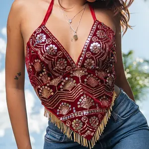 Ruby Velvet Venus Fringe Top