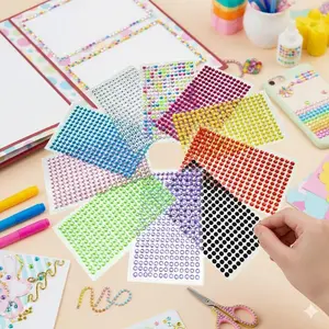 4mm Self-Adhesive Rhinestone Stickers for DIY Crafts, Nail Art, Phone Cases, Car Decor, Scrapbooking, Gift Wrapping, Home Party Wedding Decoration, Kids School Projects, Personalized Gifts, Scrapbook Materials