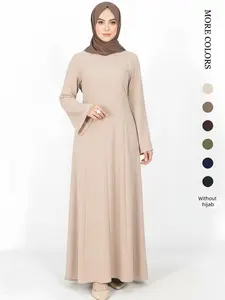 Long Sleeve Maxi Dress, Modest Islamic Abaya for Women, Breathable and Comfortable with Flowy Draped Cross-Back Tie Design, Perfect for Daily Wear