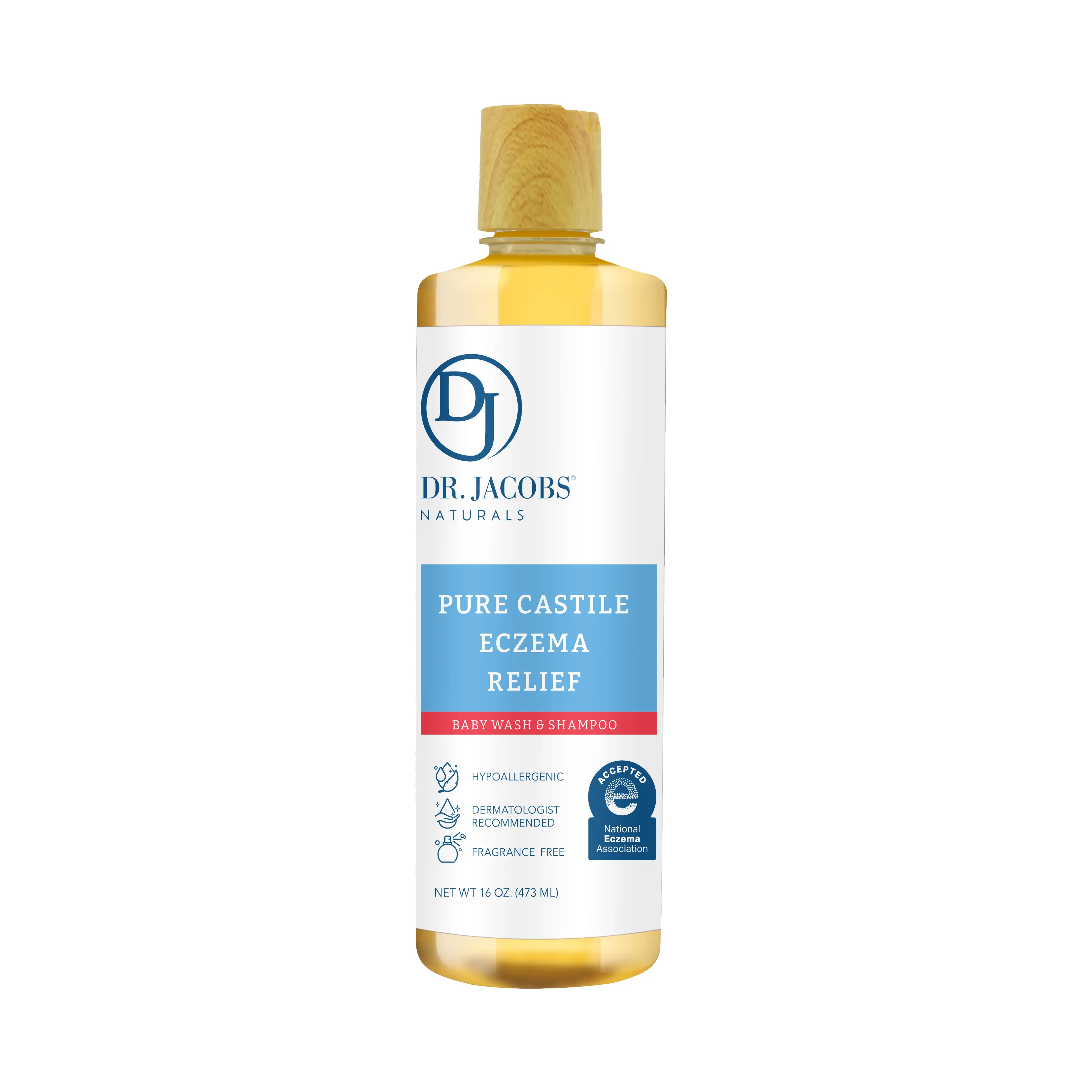 Dr. Jacobs Naturals Castile Soap for Baby Eczema - Gentle, Hypoallergenic, Vegan, Non-Perfumed, 946 ml - Hydrating Formula for Sensitive Skin