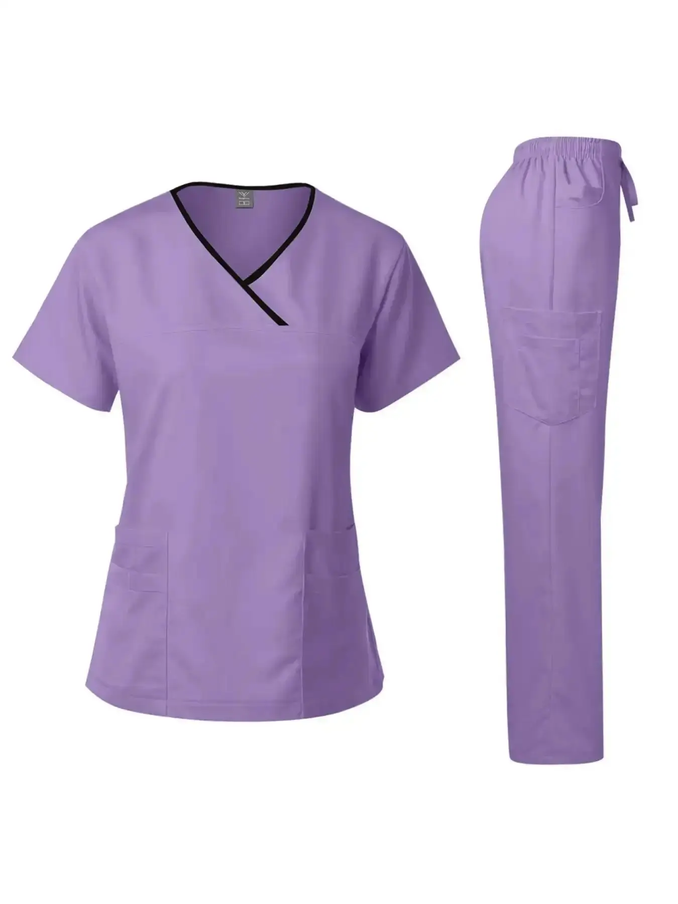 Comfort Fit Summer Workwear Set Beauty Spa Uniform | Unisex V-Neck Short Sleeve Top and Elastic Waist Pants for Pet Wellness Centers, Luxury Spas, Studios Retirement Homes refined must have
