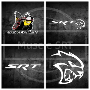 Dodge Charger Challenger LED Door Puddle Lights SRT Hellcat Scat Pack R/T Logo Projection Pair or 4-Pack Crystal-Clear HD Projection Enhanced Cooling door projection light