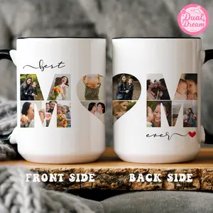[SALE OFF] Personalized Photo Mug For MOM, Custom Mothers Day Cup, Photo Collage Mug, MOM Birthday Gift, Mother Gift From Son Daughter Husband, MOM Mug