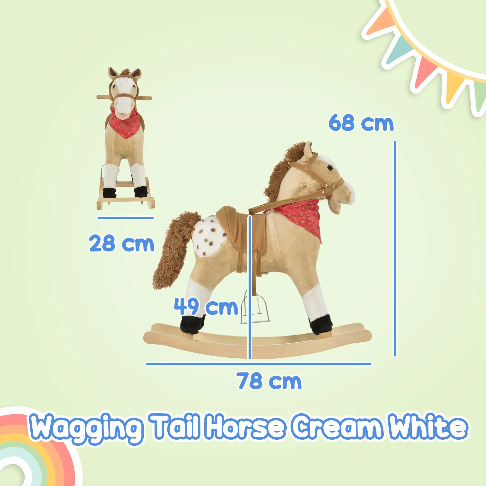 Wagging Tail Horse Cream White