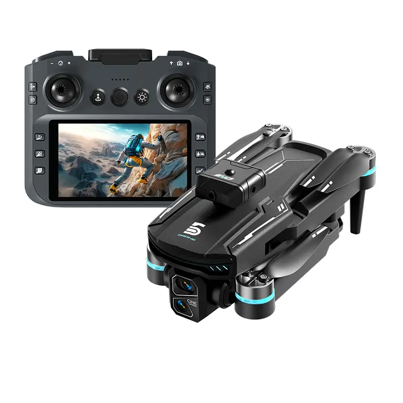 Beginner-Friendly Remote Control Drone with 4.3-in High-Definition Camera, 1-Button Takeoff, Built-In Screen, Ideal Gift for Hobbyists  Foldable Design