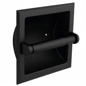 Designers Impressions Black Recessed Toilet / Tissue Paper Holder