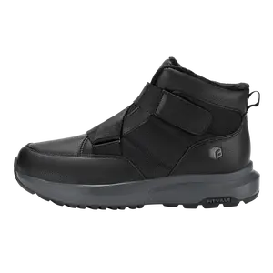 FitVille Men's Extra Wide Width Slip-On Snow Boots - Rubber, Fur-Lined, Water-Resistant, Round-Toe Outdoor Winter Warmth Shoe Footwear