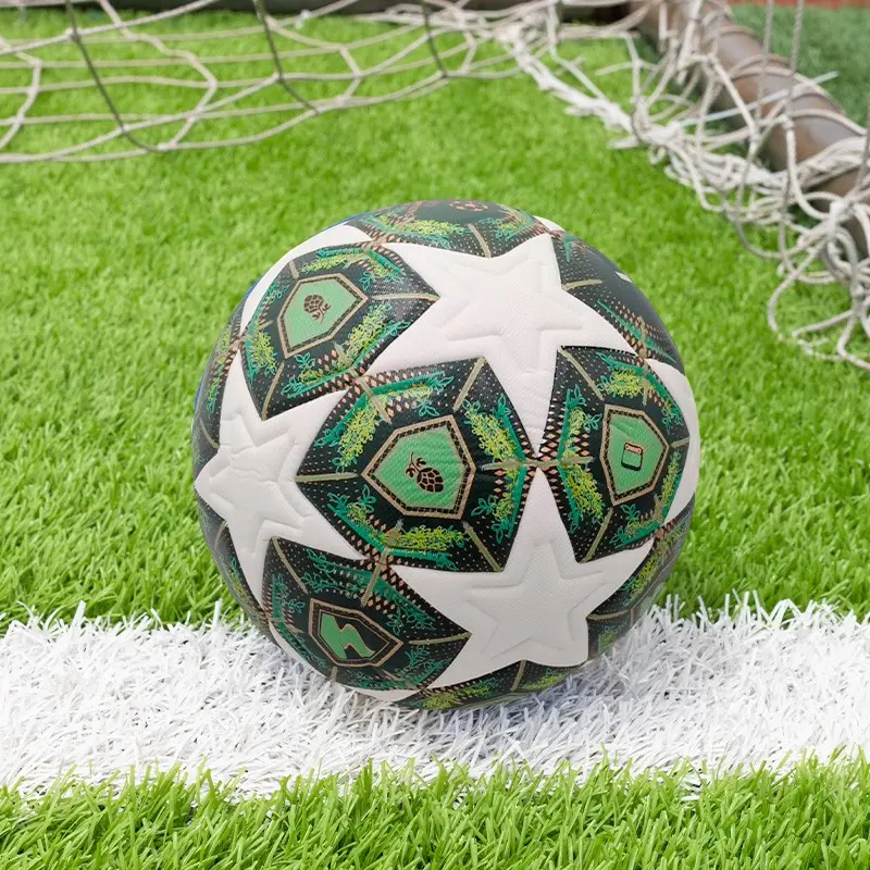 High Elastic PU Leather Soccer Ball Size 5, Durable Seamless Heat Bonded Professional Training Match Football for Adults Teens, Football Balls, Football Equipment