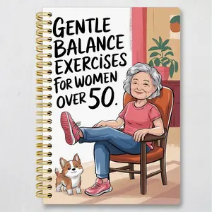 Chair Yoga Practice Book for Women over 50, Yearly Exercise Plan & Guide, Step-By-Step Poses, Balance Training, Flexibility Workout, Workbook