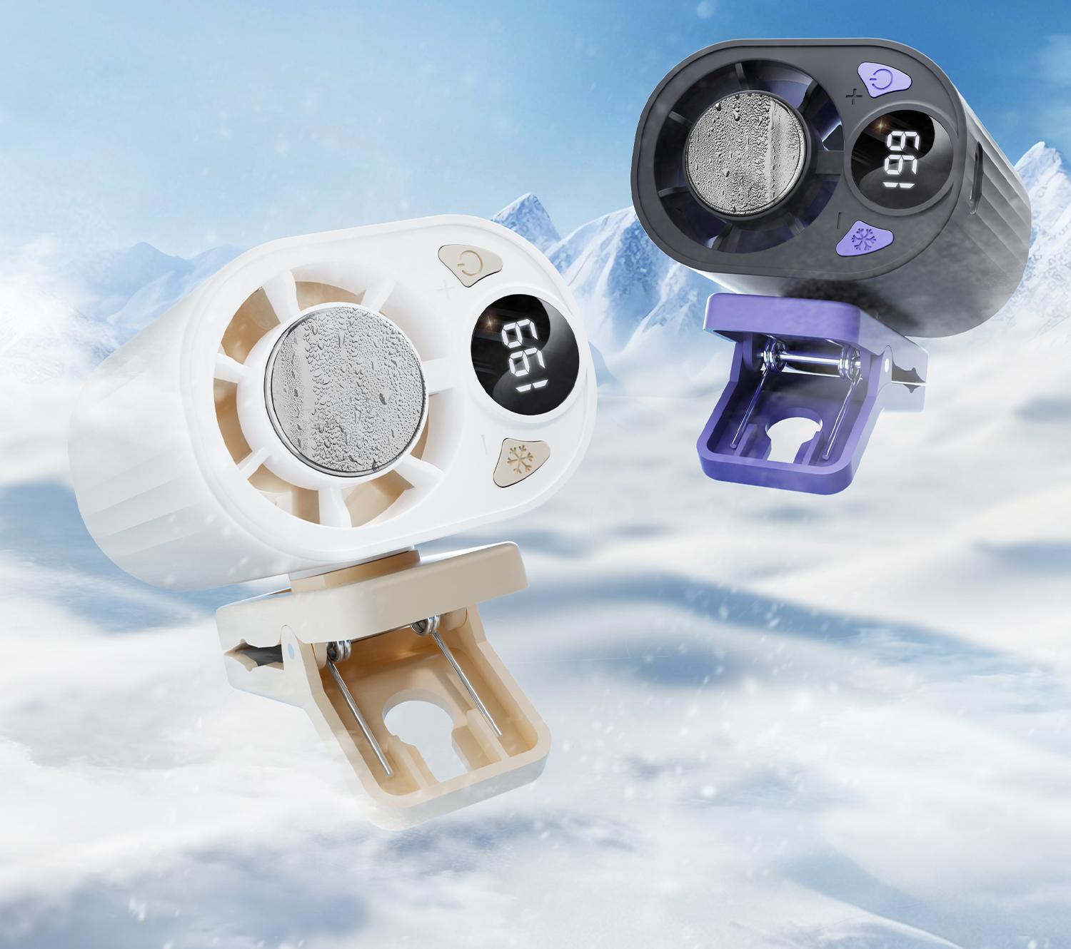 2026 Car Clip On Air Fan with Cooling Function, 199 Speeds Adjustable 360° Rotation, Portable LED Display USB Rechargeable Personal Cooling Fan for Summer Travel Outdoor Activities Cool Fan