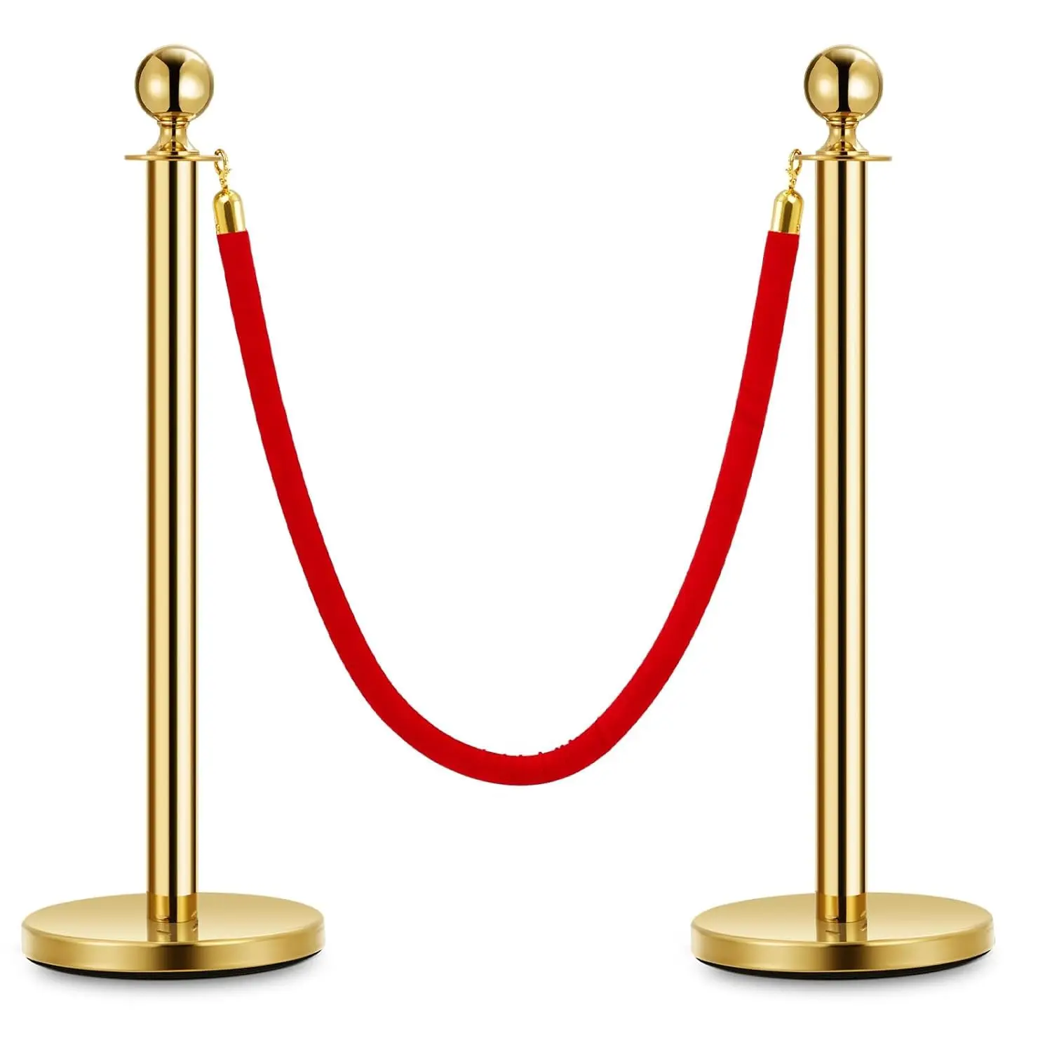 Stanchion Post, Stanchions with Ropes and Poles, Hollow Base and Velvet Ropes Safety Barriers Set Carpet Runner for Party