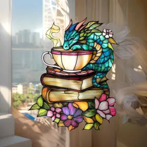 Fantasy Dragon Book Suncatcher – Unique Birthday Gift for Bookworms, Readers, and Dragon Lovers