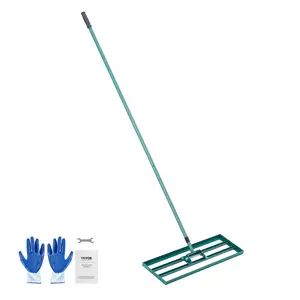 VEVOR Lawn Leveling Rake,  30"x10" Level Lawn Tool, Heavy-duty Lawn Leveler with 78" Steel Extended Handle, Yard Leveling Rake Suit for Garden, Golf Lawn, Farm