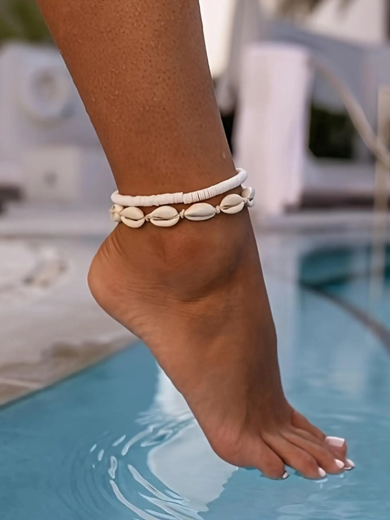 Boho Style Shell Decor Beaded Anklet, Dainty Layered Anklet, Fashionable Beaded Anklet for Women & Girls, Casual Trendy Body Jewelry for Party, Daily Decor for Birthday Gift, Foot Jewelry, Trendy Fashionable Accessories