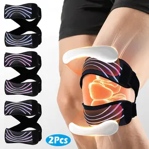 1 Pair Patella Knee Strap, Adjustable Patellar Tendon Support Band with Dual Silicone Pads for Men Women Sports, Fitness, Running, Jump Rope, Hiking, Basketball