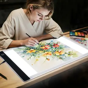 [A3/A4] Portable Diamond Painting Light Board, LED Drawing Board For Diamond Painting, Made Of  Acrylic Board, 3- Level Dimming Light Pad, Suitable For Calligraphy copying, Anime, Painting Sketching And Diy Art, No battery-non rechargeable Copy Board.