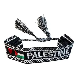 Embroidery Palestine Woven Bracelet with Tassels