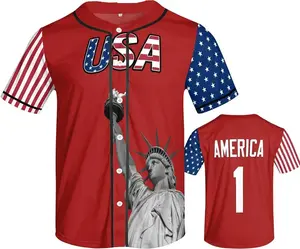 USA 2024 Jersey Patriotic Baseball Jersey, Baseball USA Team Shirt, 4th of July Jersey, Freedom America Jersey Shirt, Funny Gift For Baseball Player