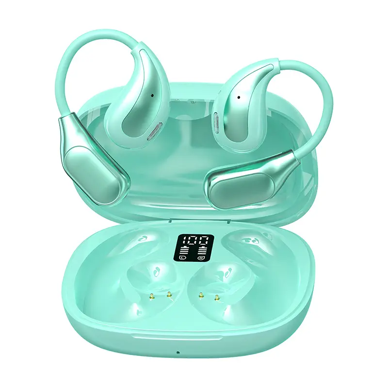 MSHUKCOE Open Ear Wireless Bluetooth 5.4 Earbuds, 50H Playtime Air Conduction HD Stereo Bass On-Ear Headphones with Earhooks, 45Hz-20kHz Frequency, IPX5 Waterproof, Mobile Compatible for Sports, Pc & Laptop,back to school,back to school haul