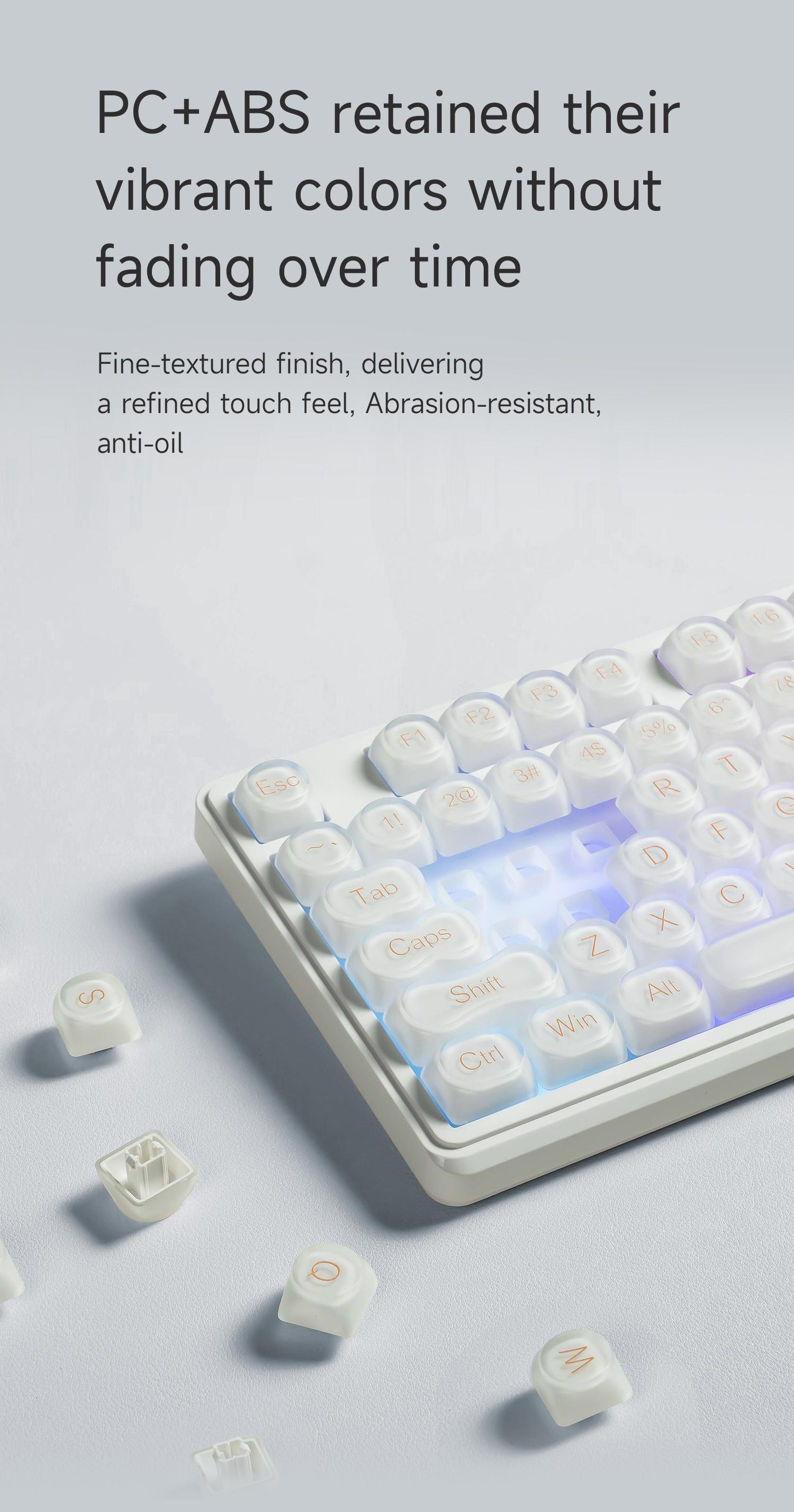 Completely Upgraded  IP98 Keyboard - 98 Keys Gradient Side-Engraved, Tri-Mode Wireless, Media Knob, RGB Backlit, Silent Mechanical Feel for Office & Gaming on PC and Mac Computers, Idea Birthday Gift