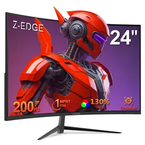Z-EDGE 24 inch Gaming Monitor Curved 200Hz Refresh Rate FreeSync FHD HDR Immersion 1ms Response Time HDMI/DP VESA Mountable Christmas gift